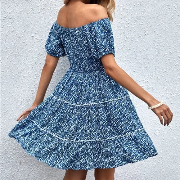 Boho off shoulder A line dress - Picture 2 of 5